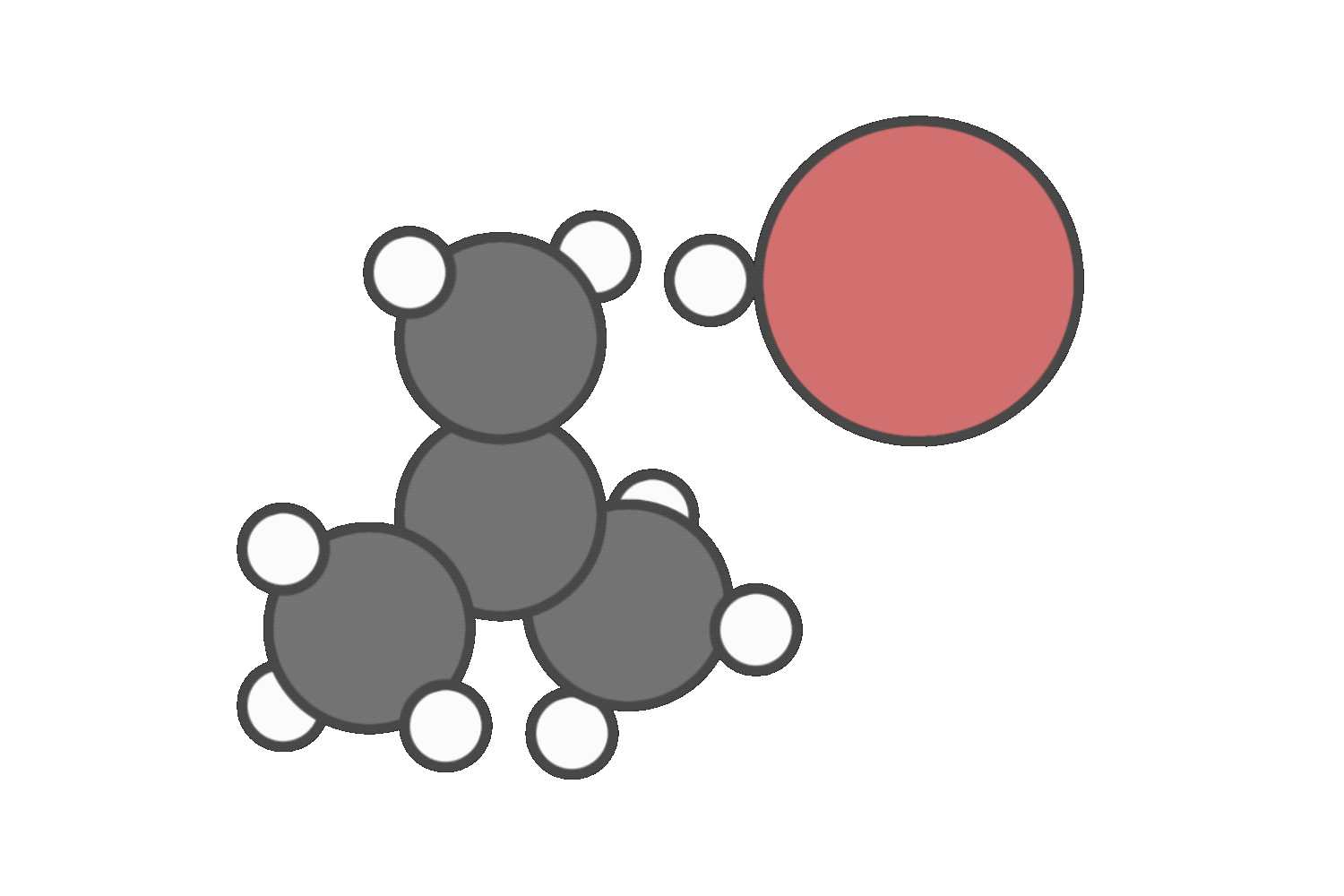 Alkene accepts a proton from HBr, forming a carbocation on the more substituted carbon and releasing Br⁻ ion.